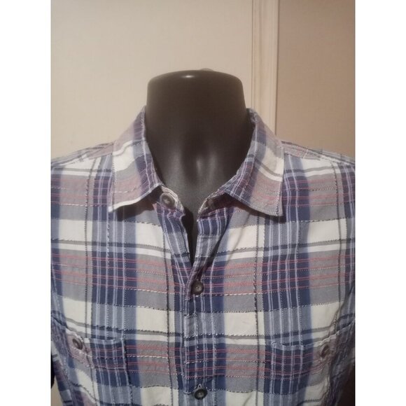 Tommy Bahama Shirt Mens Large L Blue Plaid Silk Blend Button Up Short Sleeves - Picture 4 of 14